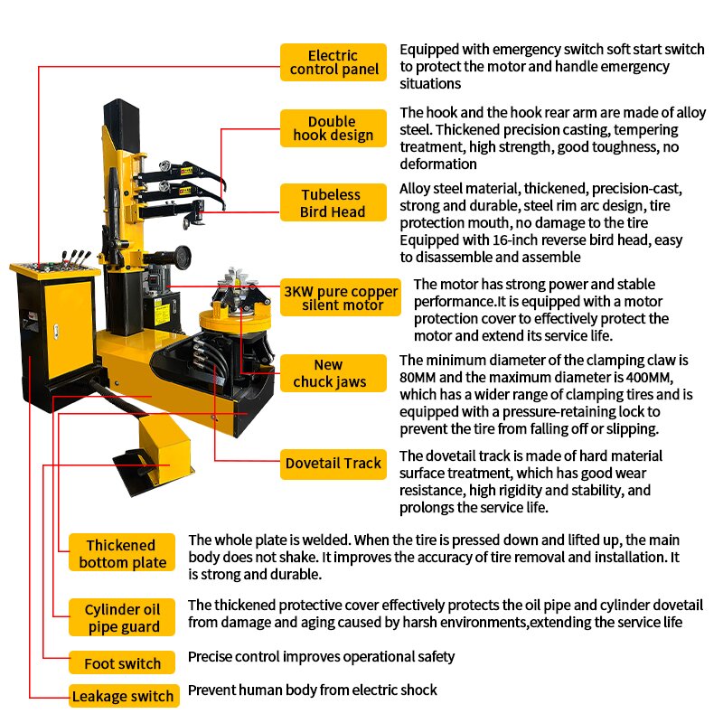 高コストパフォーマンスの垂直型電動トラックタイヤ修理機、自動 - Tire Changer Machine のレビューと価格